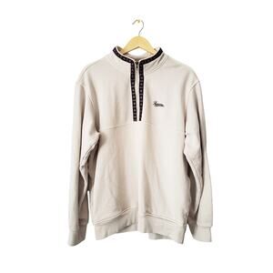 Supreme Overdyed Half Zip Sweatshirt Natural/Cream Size Large
